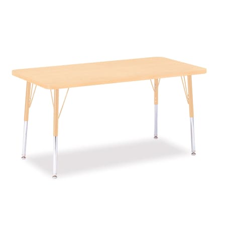 Jonti-Craft Berries Rectangle Activity Table, 24 in. x 48 in., A-height, Maple/Maple/Camel 6403JCA251